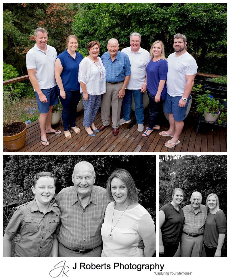 Extended Family Portrait Photography Sydney in Family Home West Pymble 4 Generations together